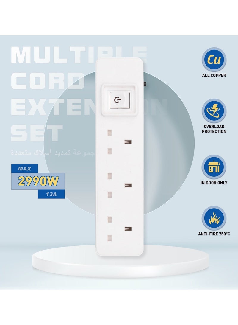 MOVAL 3-Socket Power Extension Cord 5m – All Copper, 2990W, Overload Protection, Anti-Fire Design - Image 3